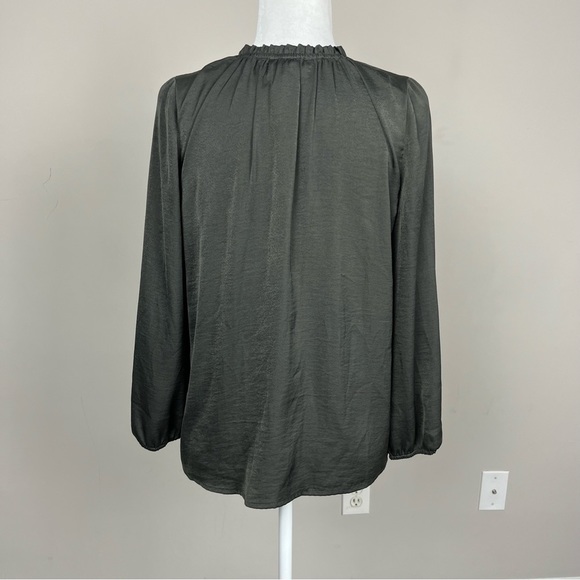 41 HAWTHORN LONG SLEEVE SILKY BLOUSE V-NECK SIZE SMALL CHARCOAL GREY - Picture 13 of 15